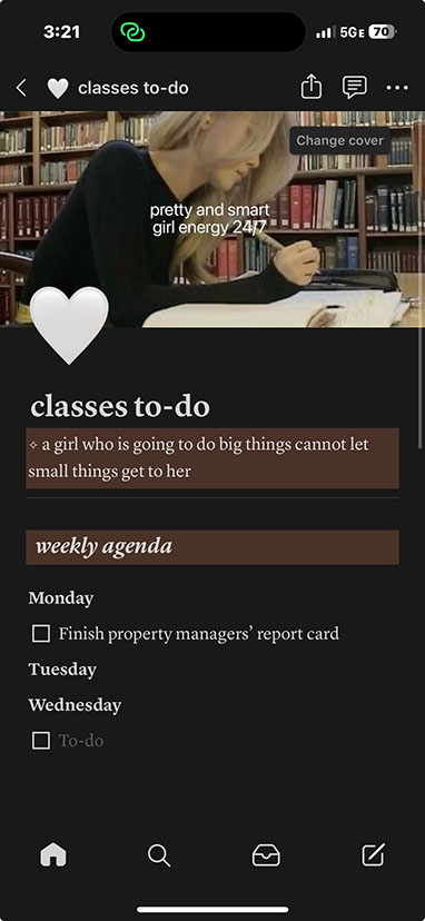 Notion Page with the text of Classes To Do