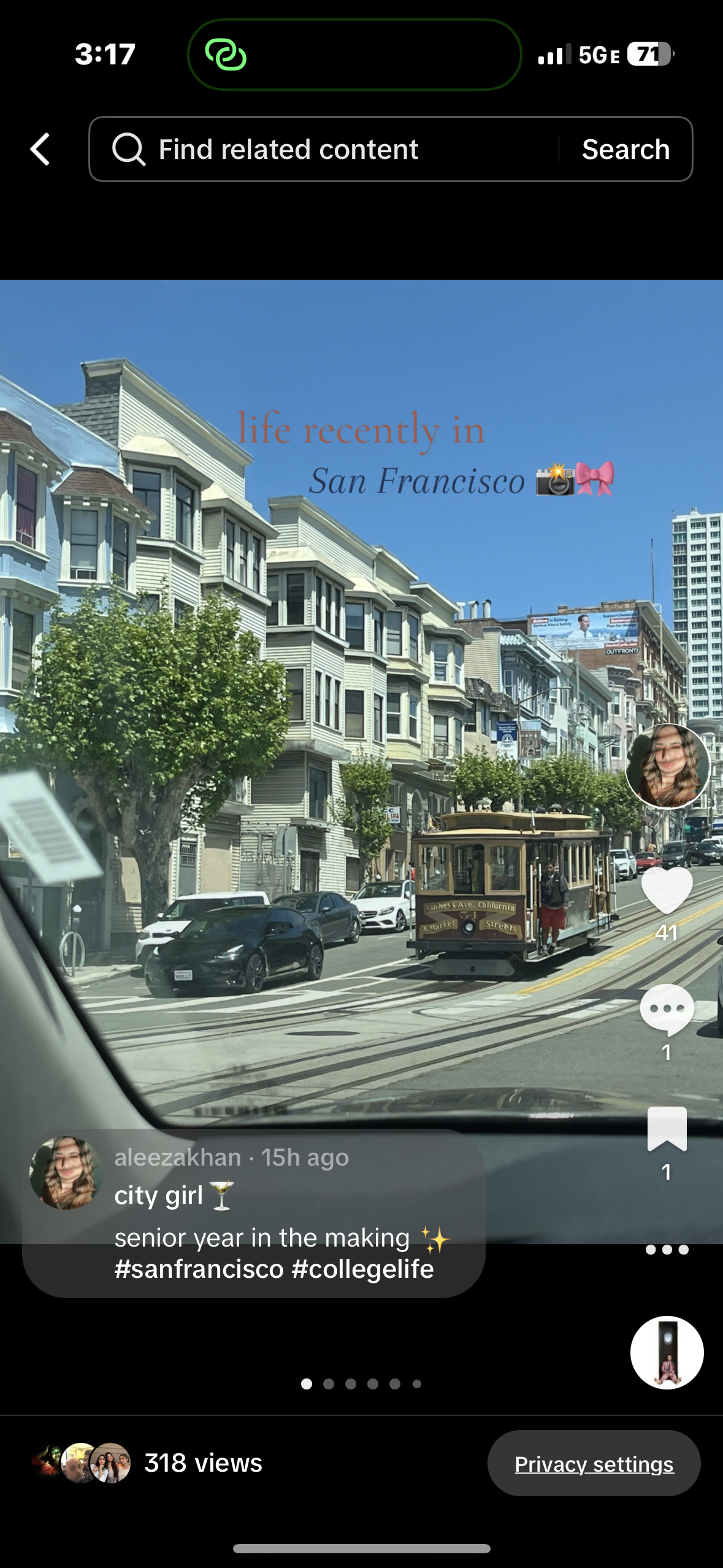 recent tik tok post that states the recent photos of life recently in San Francisco